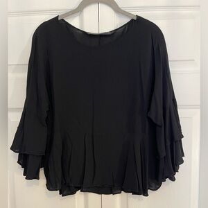 Zara black flowy blouse size small